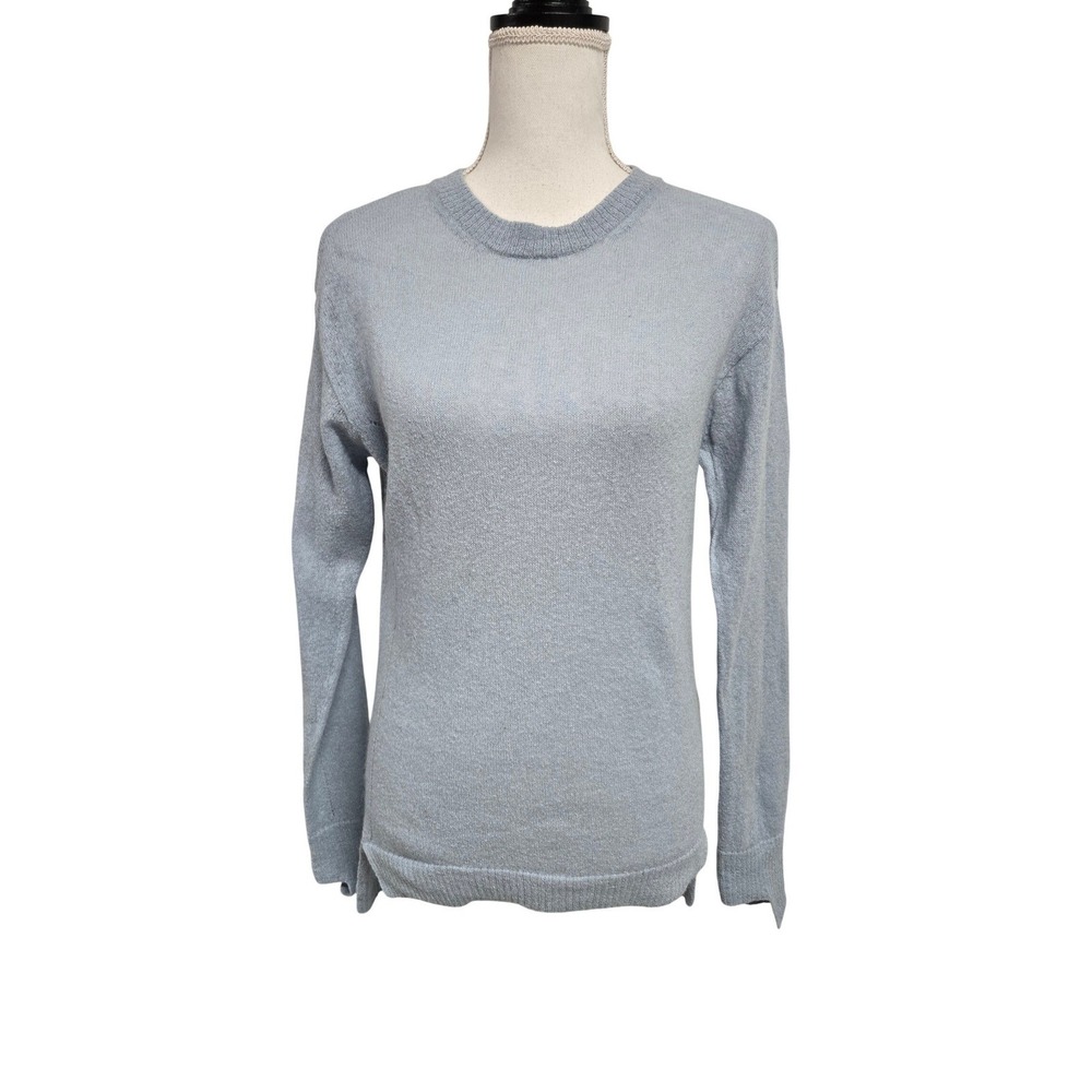 Max Mara Leisure Mohair Wool Blend Crewneck Sweater Light Blue Womens Size M